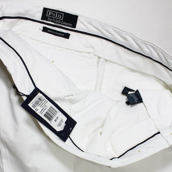 Polo By Ralph Lauren Twill White Chinos NWT Size 38-30, Cotton, StretchCustomFit - Picture 3 of 4